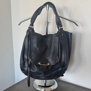 KOOBA Elegant Black & Gold Leather Handbag Tote Bag Handcrafted Magnetic Closure